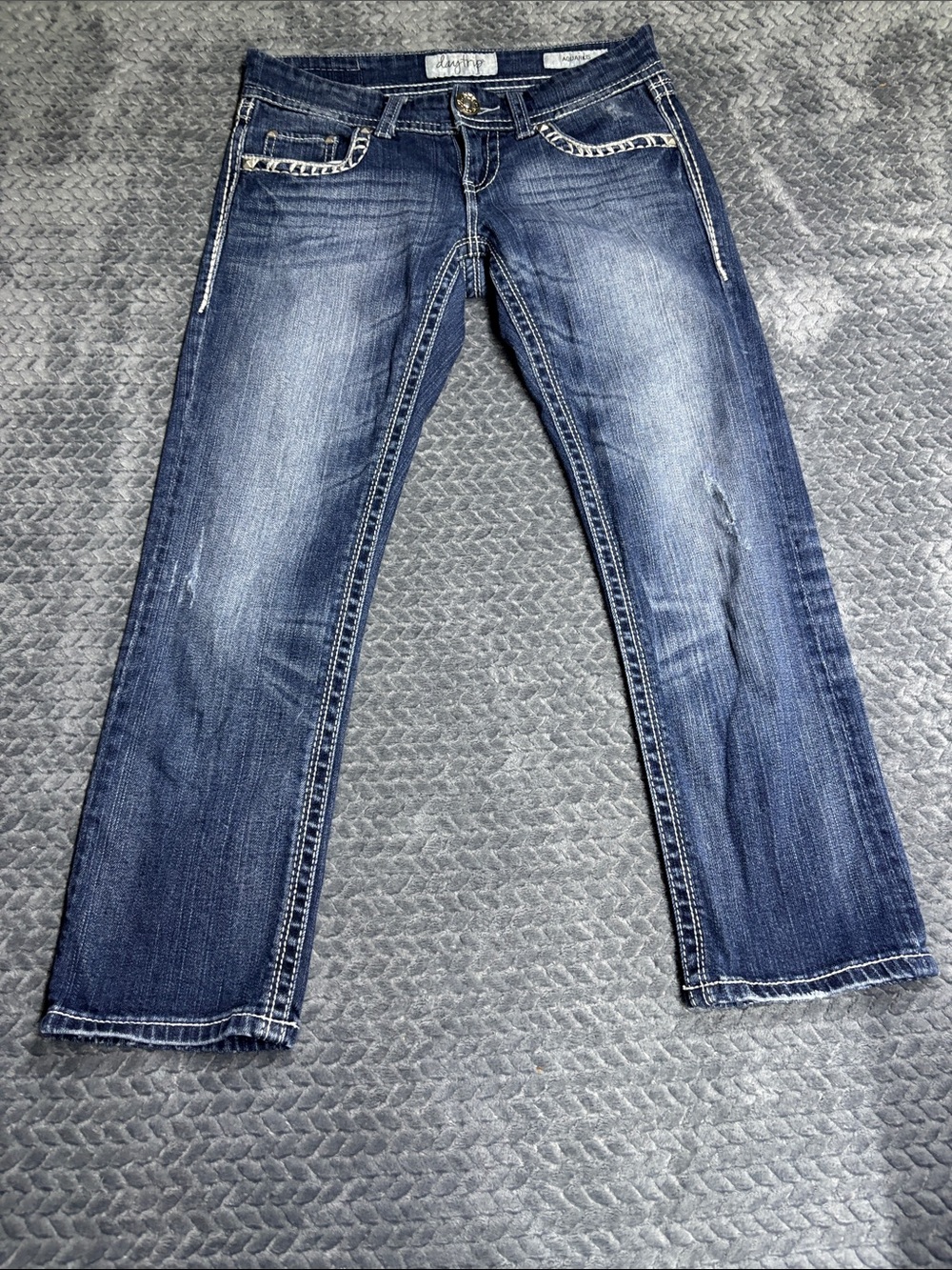 Daytrip Blue Washed Cropped Jeans